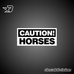 Horse Trailer Caution Sticker Horse Trailer Caution Sticker